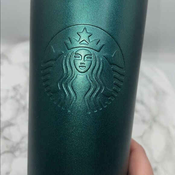 STARBUCKS 2020 Double Wall Stainless Steel Dark Green 24 oz Cold Cup - Picture 2 of 7